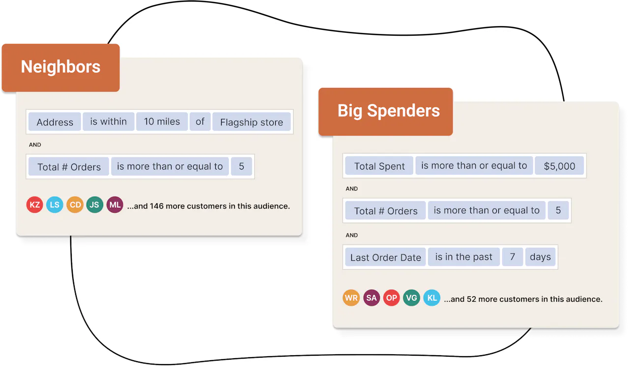 Segmenting customers using powerful filters from Endear.